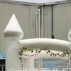 Paspaslar Beyaz PVC Jumper Şişme Düğün Geri Dönme Kalesi Slide Atlama Yatağı ile Çarpıcı Kale Bouncer House Fun 761 E3