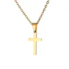 Kvinnor Fashion Rostfritt stål Cross Pendant Halsband Kristen Jesus Bönhalsband för kvinnliga smycken