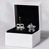 NOUVELLES boucles d'oreilles flocon de neige scintillantes en argent Sterling 925 coffret d'origine pour Pandora CZ cristal femmes fête cadeau boucle d'oreille