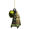 Interieurdecoraties Firemen brandweerman auto hangende ornament auto achteruitkijk spiegel hanger sleutelhanger verjaardag cadeau decoratie accessorieinte