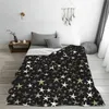 Blankets Bright Star Blanket Black Silver Shiny Stars Print Cool Bedspread Fleece Sofa Soft BlanketBlankets