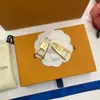 18K Altın Kaplamalı Lüks Marka Tasarımcıları Mektuplar fermuper Saplama Ünlü Kadınlar Küpe Düğün Partisi Takı No Box257b