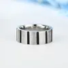 Men's Stainless Steel Ring Tyre Cross Groove Band Rings for Man Finger Fashion Hip Hop Jewelry