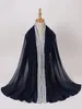 Chiffon a bolle semplici con pizzo scozzese Hijab Donne musulmane Moda Donna Foulard Islam Sciarpe per le donne Copricapo Scialle Estate