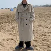 Trench-coats pour hommes IEFB Vêtements pour hommes Automne Double boutonnage Long Overknee Trench-coat Overisze Coupe-vent avec ceinture Base Coat 9Y3716 220826