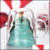 Mugs Drinkware Kitchen Dining Bar Home Garden Creative Glass Christmas Tree Star Wish Cup High Temperature Mug Double Layer Dhkdq