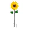 Suower Windmill Metal Rotating Wind Spinner With Stake Standing Lawn Flower Pinwheel Outdoor Garden Decor Kids Toy 220728