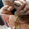 Letdiffery Smooth Stainless Steel Couple Rings Gold Simple 4MM Women Men Lovers Wedding Jewelry Engagement Gifts 220719