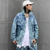 Herenjacks heren heren fashion trends blauw jeans jas tiener Japanse stijl harajuku streetwear casual punk kleding brief afdrukken