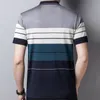 Marca de manga curta camiseta pólo camiseta homens casuais verão listrado roupas masculinas camisetas masculas moda slim fit poloshirt 722 220524