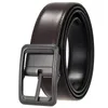 Belts Luxury Designer Brown Pin Buckle Belt Casual Two-layer Cowhide Perforated Korean Golf Plus Size 110-130 CMBelts
