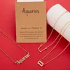 Zodiac Necklace Dainty Pendant 3 PCS/Set For Women 12 Constellations Letter Gold Chain Choker Jewelry Birthday Gift New Fashion