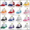 21 färger Kids Baseball Cap Adt Mesh Caps Blank Trucker Kepsar Snapback Girls Boys Toddler GH627 Drop Leverans 2021 Tillbehör Baby Matern