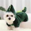 Hundkläder nya husdjurskläder roliga dinosaurier kostymer kappa vinter varm fleece tyg hoodie valp hund ddthe