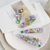Fashion Barrettes Crystal Zircon Simple Love Diamond Designer Bangs Clip Colorful Sweet Water Drop Girl Bow Streamer Decorative Hair Accessories Jewelry