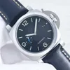 Pam 1312 Mens Otomatik Saatler 44mm Siyah Renkli Dial Seagull 2555 Mekanik Deri Kemer AISI 316L İnce Çelik Luminouse2401538