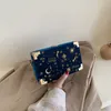 شارة المعادن مربع شكل حقيبة محفظة النساء الأسود سلسلة حزب مخلب حقيبة kawaii حقيبة الكتف حقيبة crossbody رسول حقيبة 220326