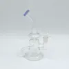 8.6 inch clear glass bong different color tube hookah oil rig dab