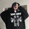 Herrjackor Men Y2K Aesthetic Gothic Hoodie Halloween Graphic Skeleton Print Long Sleeve Zip Up Sweatshirts Jacket 90s Coat Streetwe