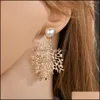 Stud Earrings Jewelry Selling Womens 18K Gold Star Coral Charms Earring earl Rhinestone Luxury Gifts Drop Delivery Ua3L5