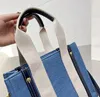 Fashion Shopping Beach Vacation Shoulder Bags Underarm Bag Women High Capacity Travel Handbags Canvas Stripe Crossbody Tote Leather Handle