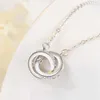 Серебряное женское ожерелье Simple Fashion Style Chailarbone Chain 925 Серебряное розовое золото Цветное круговое кольцо Стильные дамы Access197t