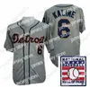 대학 야구 착용 6 Al Kaline Baseball Wear Jersey 1968 Cooperstown 그레이 크림 명예의 전당 패치 화이트 남성 저지