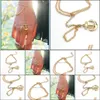 Bracelets porte-bonheur Unique Anchor Finger Ring Slave Hand Harness Infinity Bracelet Drop Delivery 2021 Sexyhanz Dh8R2