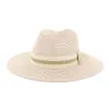 Sombreros de ala ancha moda mujer verano paja Maison Michel sombrero de sol para playa al aire libre elegante papá sombrero de sol Panamá Fedora Oliv22