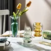 Wazony akcesoria dekoracji domowej nordycka kolorowy szklany szklany przezroczysty wazon salon stół jadalny suszone kwiaty hydroponiczne wazony