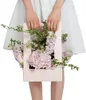 Sacs cadeaux de fleurs, sacs portables pliables pour Bouquet de fleurs, boîte avec poignée, sac d'emballage en papier étanche, sac de transport de fleurs pour fleuriste