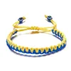 Handmade Rope Daisy Sunflower Charm Bransoletki Ukraina Niebieska i żółta etniczna bransoletka przyjaźni