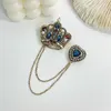 Retro Pearl Athestone Crown Brooch мода в форме сердечной кисточки в форме оладьи и броши для женских ювелирных аксессуаров