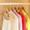 5Piece Solid Wood Hangers for Clothes Drying Rack Clothing Non-Slip Wooden Hangers Suit Shirt Trousers Sweaters Dress Organizer 220408