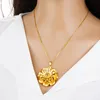 Anhänger Halsketten Real 24k Gold Schmuck Design Große Blumenform Statement für Frauen Hochzeitsgeschenke Großhändler Godl22