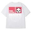 Zazomde panda tecknade filmer utskrift manlig bokstäver tryck t shirt mode enkelhet hög kvalitet t-shirts coola män kort ärm 220621