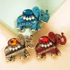 S2891 Fashion Jewelry Elephant Brooches for Women Girl Colorful Crystal Rhinestone Inlaid Cute Brooch Pin