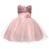 Vestidos de menina verão lantejoulas vestido de menina 2022 impressão branca meninas adolescente princesa bonito doce cor tutu 3-10 anos rosa crianças