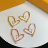Lady Fashion Earring Designer Heart Shape Hoop and Letter Sign Luxury Earrings High End Jewelry for Woman Top Quality Multiple Opt250k