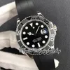 EWF V2 ew226659 Cal.3235 ew3235 Orologio automatico da uomo 42MM Anello esterno girevole a due vie Quadrante nero Cassa in acciaio inossidabile 904L Cinturino in caucciù Versione super eternità Orologi