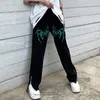 Jeans da uomo Y2K Stampato Baggy Men 2022 Streetwear Hip Hop Zipper Denim Pantaloni Retro Boyfriend Egirl Pantaloni dritti