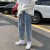 メンズジーンズライトブルーマンファッションデニムハーレムパンツ春秋韓国ヴィンテージルーズズボン特大の底部男性衣料品