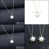 Pendant Necklaces Sun Flower Pearl Necklace Jewelry Wholesale Imitation Diamond Little Ne Baby Dhqau