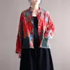 여자 재킷 여성 느슨한 인쇄 된 빈티지 숙녀 봄 가을 짧은 코트 겉옷 여성 2022 Topwomen 's