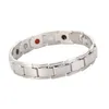 Bracelet magnétique de Tennis pour hommes européens et américains, thérapie magnétique, hématite, acier titane, amovible 8364594