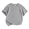 T-shirt estive per bambini Design Letter Tees Comode magliette in cotone sottile Manica corta Neonati maschi Pullover casual Abbigliamento per bambini