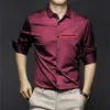 Casual Mens Shirts Designer Polos Long Sleeve Autumn Spring Man Shirt Tops Breathable Ice Silk