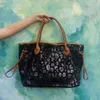 Black Leopard Canvas Shopping Bag Domil Blanks Wholesale Stora kapacitetsresor Cheetah Endless Tote Dom1770