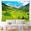 Platô da montanha e Lawn Landscape Wall Rug Bohemian Room Canvas Rugs Decoração do quarto para J220804