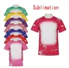 Großhandel Sublimation gebleichte Hemden Wärmeübertragung Blanko-Bleichhemd gebleichte Polyester-T-Shirts US-Männer Frauen Partyzubehör 0420